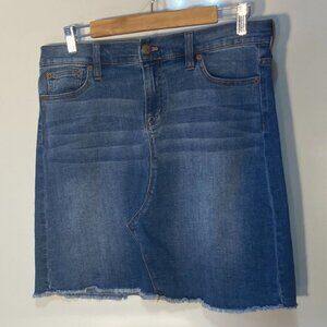 J Crew SZ 10 Blue Jean Denim Skirt Classic 5 pocket street style essential